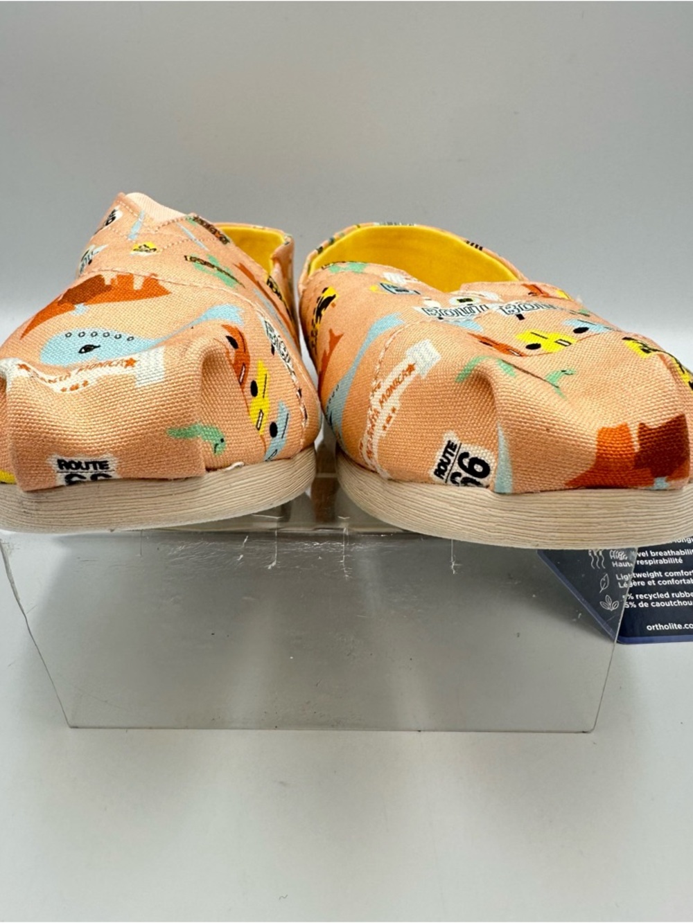 NEW Toms Route 66 Pink Slip on Printed Womens 6 Alpargata Ltwt Cloudbound Sole - Picture 3 of 12